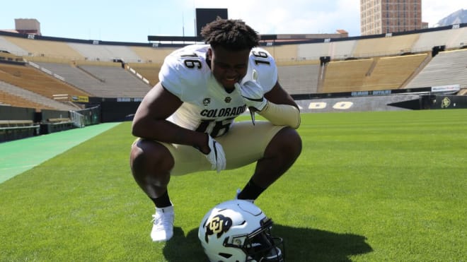 2019 four-star Los Angeles (Calif.) Cathedral defensive end Stephon Wright during his official visit to Colorado. 