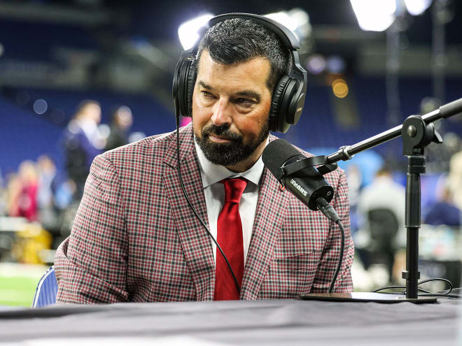 Ohio State coach Ryan Day appeared at Big Ten Media Days in Indianapolis. (Birm/DTE)