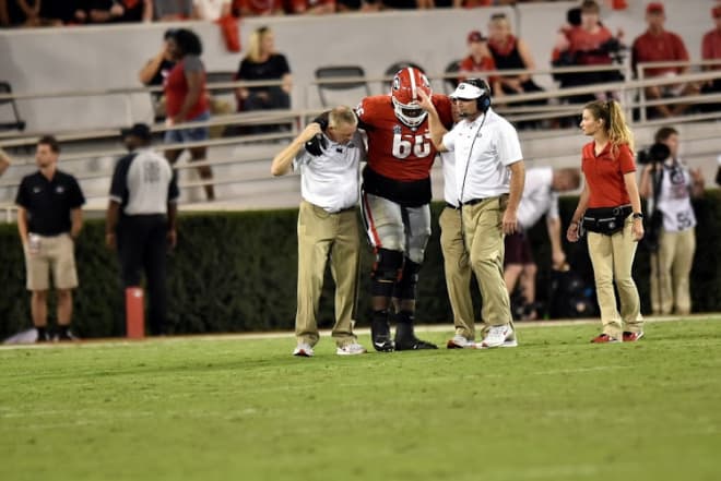 Solomon Kindley's right ankle injury is the same ailment he endured during fall camp.