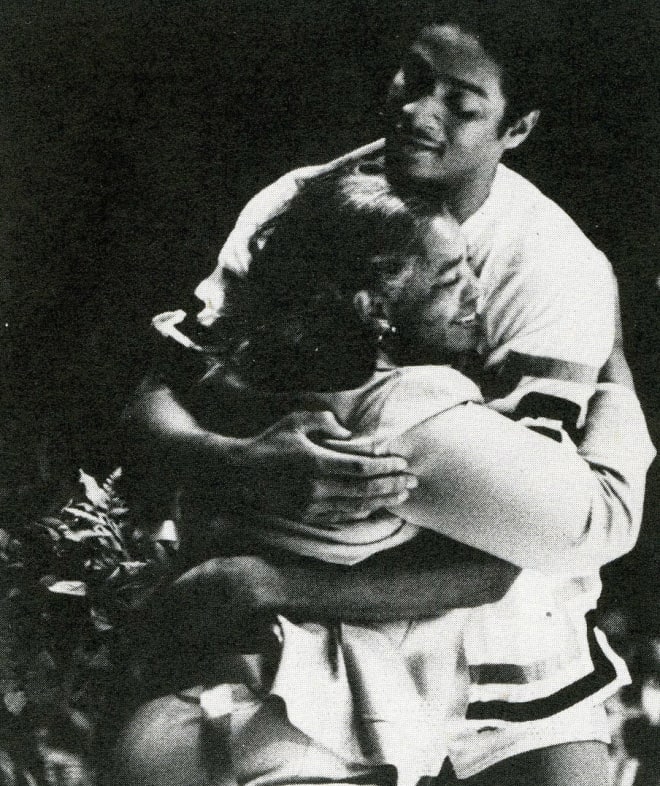 Joe Barry Carroll, pictured with is mother Annie on Senior Night on Feb. 28, 1980 brought the Mackey Arena crowd to tears nearly 40 years ago when he gave his mother roses in the closing minutes of a win over defending national champion Michigan State. 