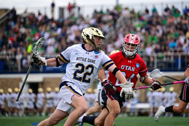 Notre Dame junior Will Lynch (22) ranks second nationally in face-off winning percentage heading into the NCAA men's lacrosse Final Four.