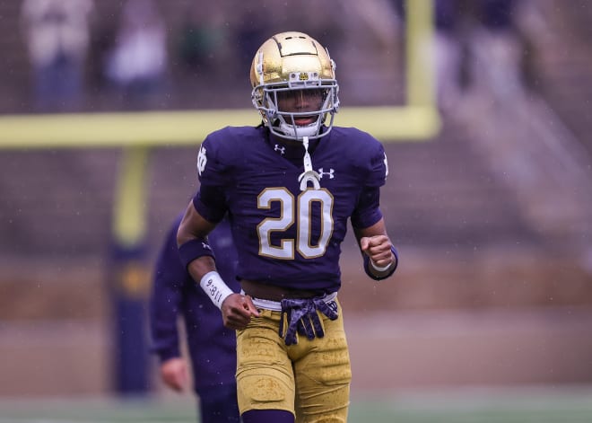 Cornerback Benjamin Morrison was one of three Notre Dame players selected to the Athlon Sports 2023 Preseason All-America Team. Morrison had 33 tackles and six interceptions in 2022.