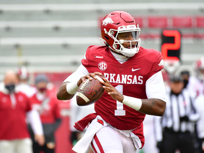 KJ Jefferson is expected to become Arkansas' full-time starting quarterback in 2021.