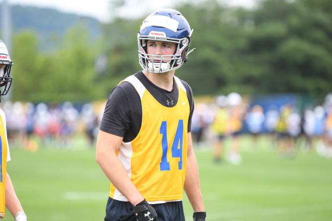 Logan Howland worked out at tight end at Pitt's prospect camp last summer.