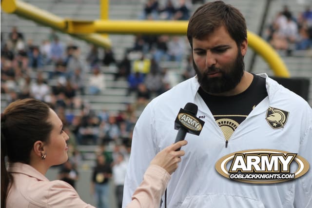 Former GBK Sideline Reporter Maddy Daugherty with former Army OT/TE and current Pittsburgh Steelers All-Pro offensive tackle Ajejandro Villanueva