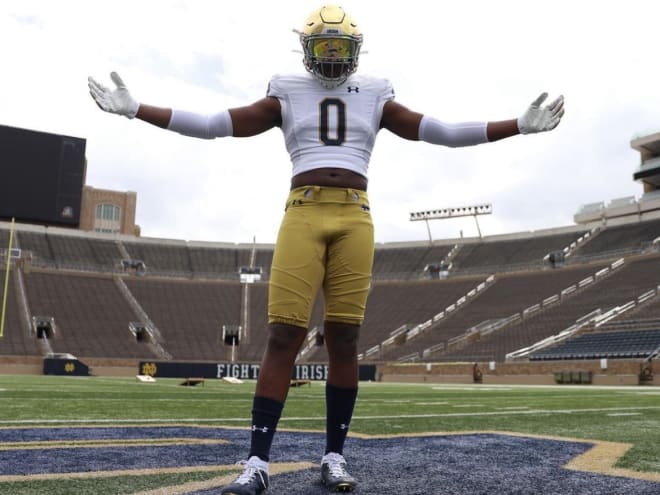 Notre Dame incoming freshman Boubacar Traore poses during a recruiting visit to South Bend, Ind.