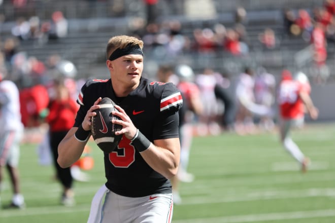 Lincoln Kienholz is back for his second year as an Ohio State quarterback. (Birm/DTE)