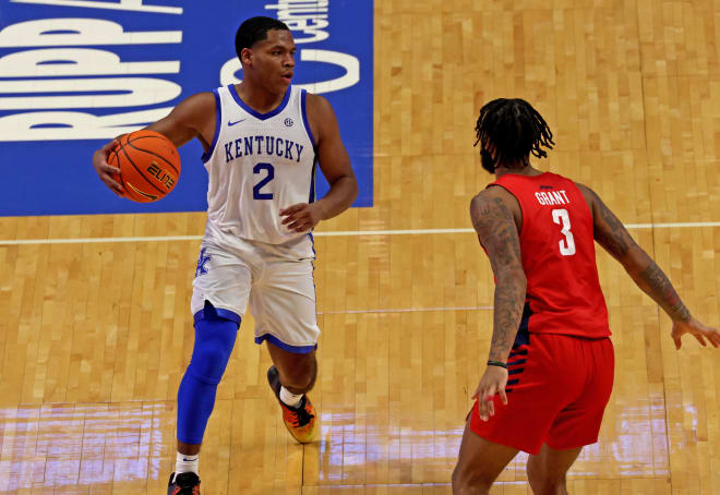 Kentucky point guard Sahvir Wheeler set up the Wildcats' offense during Friday's game at Rupp Arena.