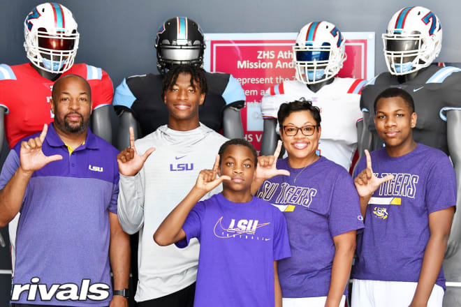 The Hiltons celebrate RIvals100 WR Chris Hilton's commitment to the Tigers (Sam Spiegelman/Rivals)