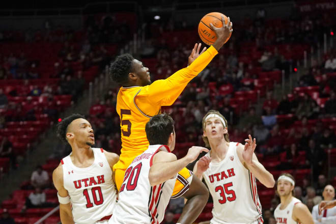 ASU guard Jay Heath drives to the basket in the win over Utah, paced Sun Devils with 20 points (AP Photo/Rick Bowmer)