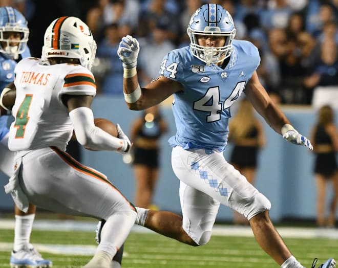 Jeremiah Gemmel is UNC's leader in tackles with Chazz Surratt out.