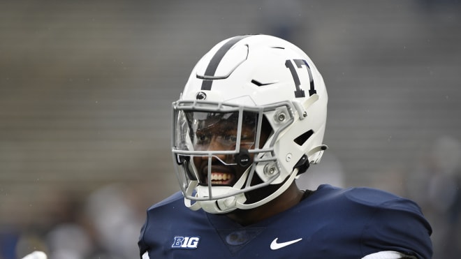 Penn State end Arnold Ebiketie has been a leader of the Nittany Lions' defense this fall. AP photo