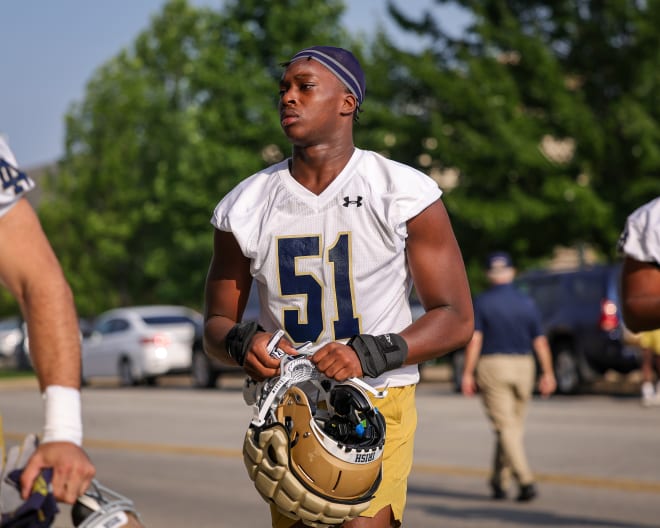 Notre Dame held its 12th fall practice on Tuesday. Freshmen defenders each freshmen defenders Jaiden Ausberry and Bobubacar Traore held their own and showed glimpses of their potential.