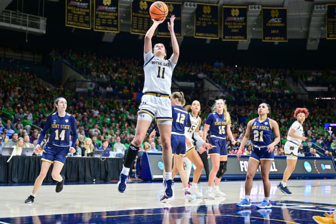 Notre Dame junior Sonia Citron goes for two of her 29 points Saturday against Kent State, which tied a career high.
