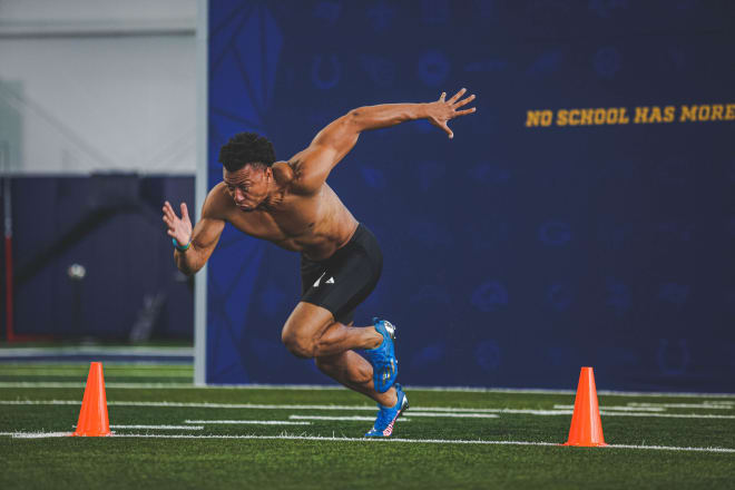 Notre Dame Fighting Irish football cornerback Nick McCloud at Pro Day