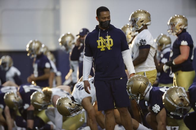 Notre Dame Fighting Irish football defensive coordinator Marcus Freeman