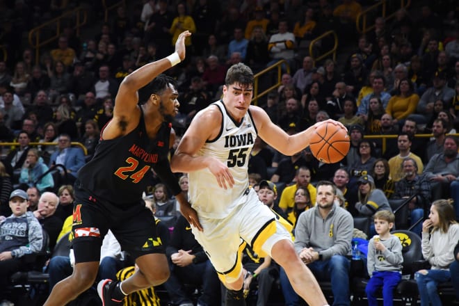 Luka Garza and Iowa face Maryland on Thursday night. 