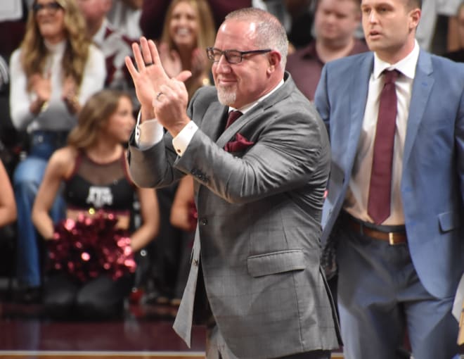 A&M coach Buzz Williams has reason to be happy as 7 of his top 8 scorers will return in 2024-25.