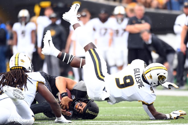 A targeting penalty on safety Tyree Gillespie was one of 12 total penalties on Missouri in a stunning loss at Vanderbilt.