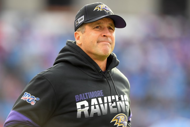 Baltimore Ravens head coach John Harbaugh through the years