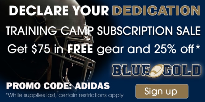 Click the picture to sign up for BlueandGold.com at 25% off PLUS a FREE $75 Adidas gift card. Follow instructions below.