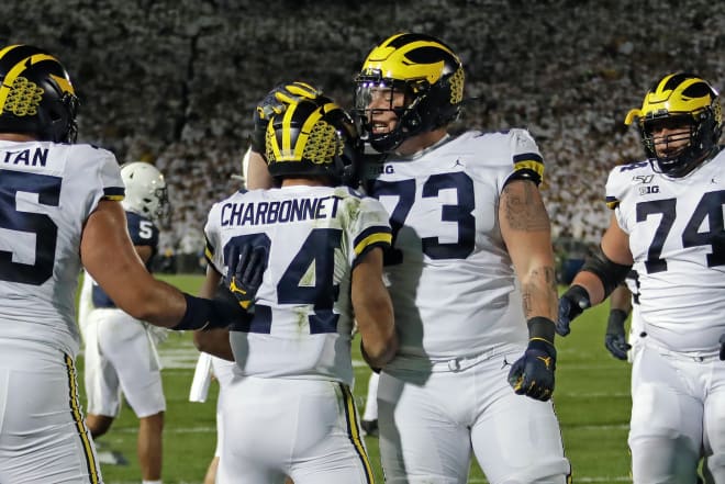 The Michigan Wolverines' football defense allowed just 80 yards to Penn State in the second half.