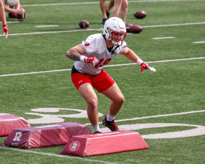 Wisconsin outside linebacker Nick Herbig during a spring practice earlier this year.