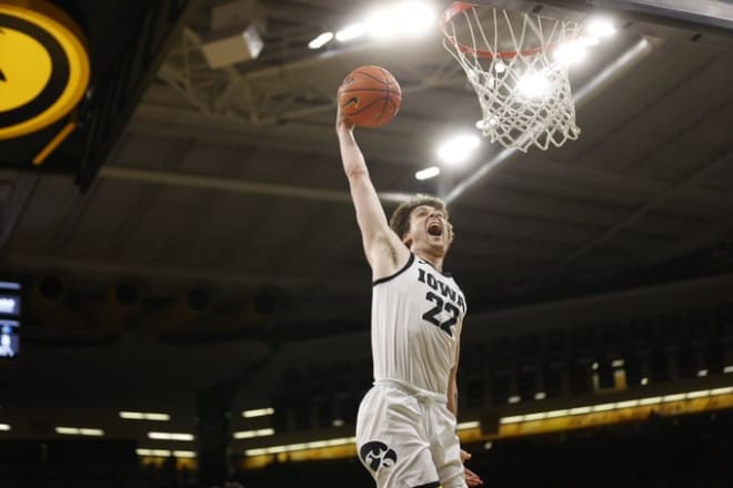 Patrick McCaffery had 10 points in Iowa's win over Kansas City. (Photo: Hawkeyesports.com)