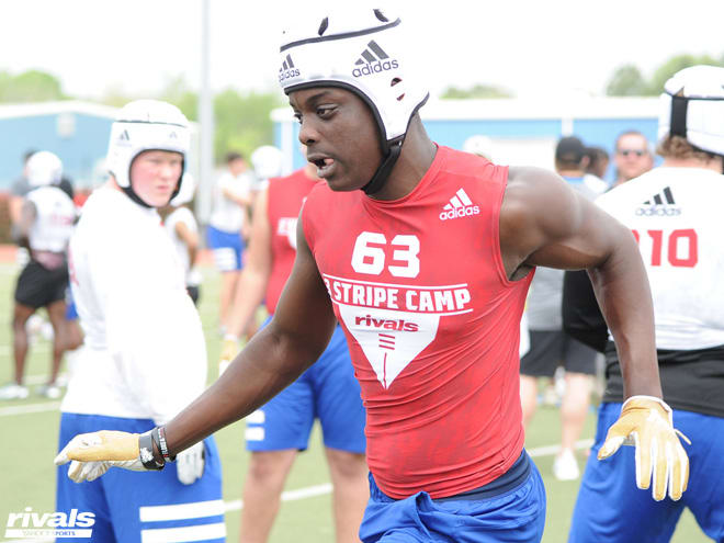 Peter Mpagi was one of the most impressive defensive ends at the Rivals 3 Stripe Camp in Houston last weekend.