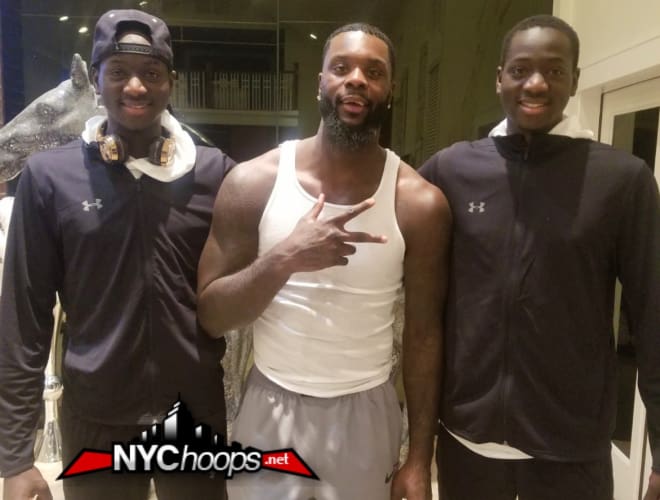 Lance Stephenson flanked by Fousseyni and Hassan Drame