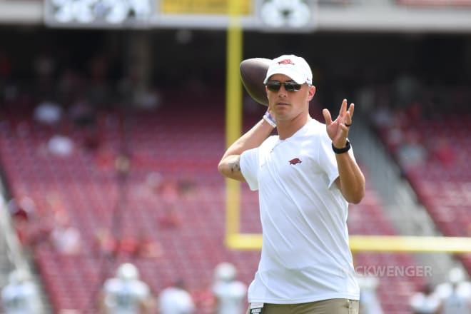 Arkansas wide receivers coach Justin Stepp.