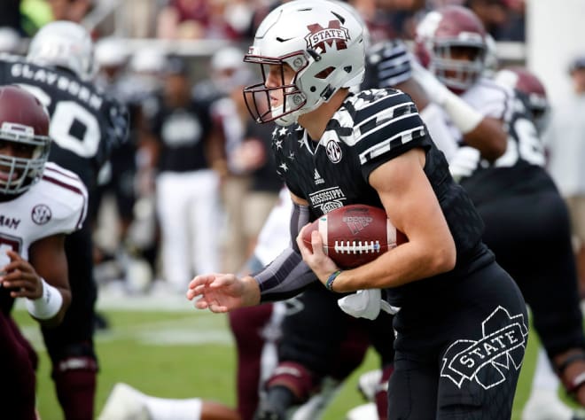 Mississippi State quarterback Nick Fitzgerald (7) runs 74-yards for a touchdown against Texas A&M during the Bulldogs' win in Starkville, Miss., Saturday, Nov. 5, 2016.