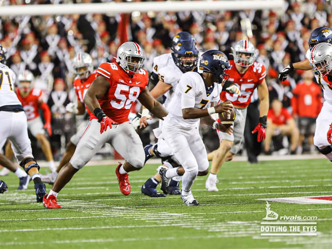 Ohio State's defense gave up a handful of big plays and three touchdowns vs. Toledo. (Birm/DTE)