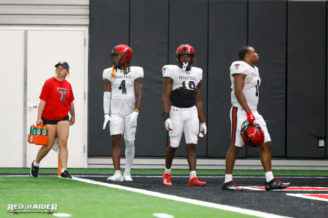 Tech receiver's Jordan Brown (4), Drae McCray (10) and Myles Price (1)