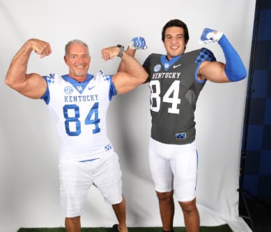 Nikolas Ognenovic and his father during the player's official visit to Kentucky