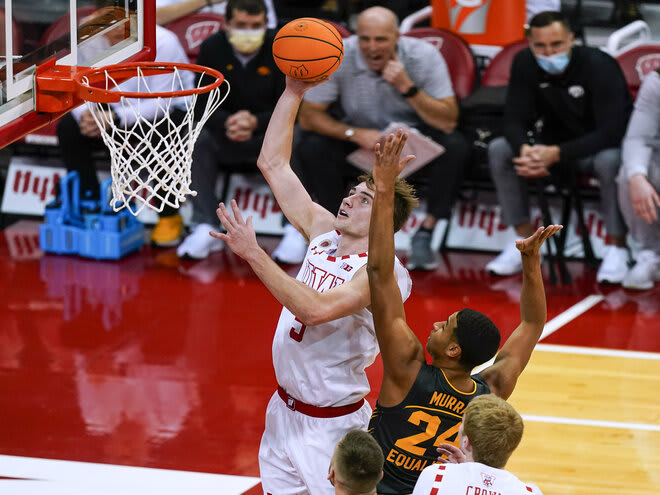 Tyler Wahl was one of four Badgers in double figures, scoring 10 of his 16 points in the second half.