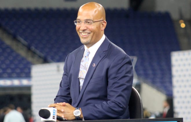 Penn State coach James Franklin has had lots to smile about during the Lions' latest recruiting run. BWI photo