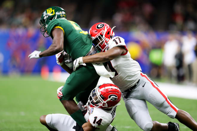 Nakobe Dean made five tackles in the Sugar Bowl against Baylor.