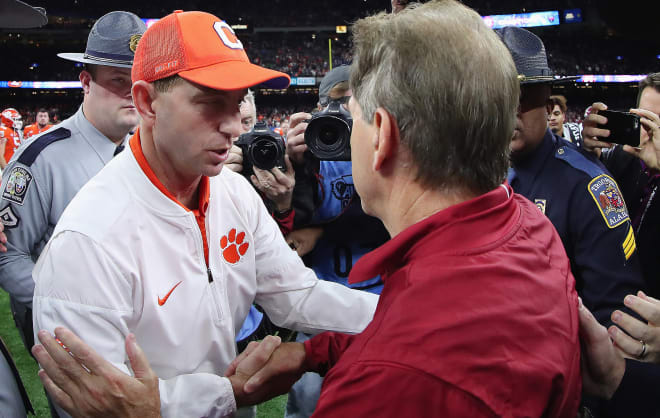 Next Monday Dabo Swinney and Nick Saban will square off against one another for the fourth consecutive year.