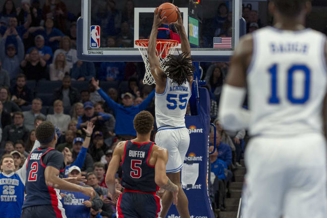 Memphis freshman power forward Precious Achiuwa is averaging 15.0 points and 8.3 rebounds per game this season.