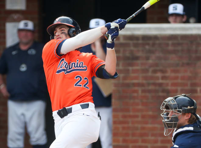 Jake Gelof hit his sixth and seventh home runs of the season in Sunday's 13-1 UVa win over Penn State.