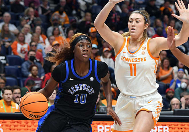 Kentucky All-American Rhyne Howard scored 24 points, grabbed nine rebounds, and dished out seven assists in the Cats' semifinal win over the Lady Vols.