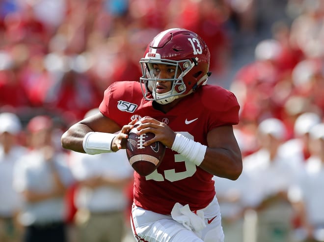 Alabama Crimson Tide quarterback Tua Tagovailoa has thrown for 1,718-yards with 23 touchdowns and zero interceptions through five weeks of play | Getty Images
