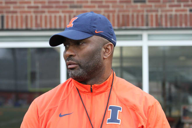 Illinois running backs coach Mike Bellamy was an All-Big Ten player for Illinois in the late 1980's. 