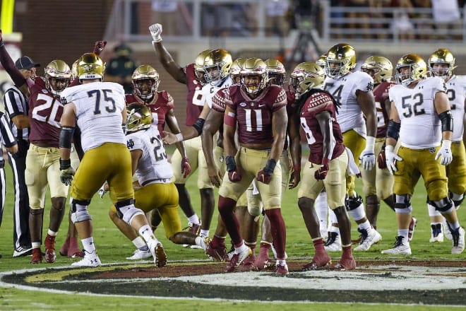 Jermaine Johnson had 2.5 tackles for loss and 1.5 sacks in his Florida State debut on Sunday night. 