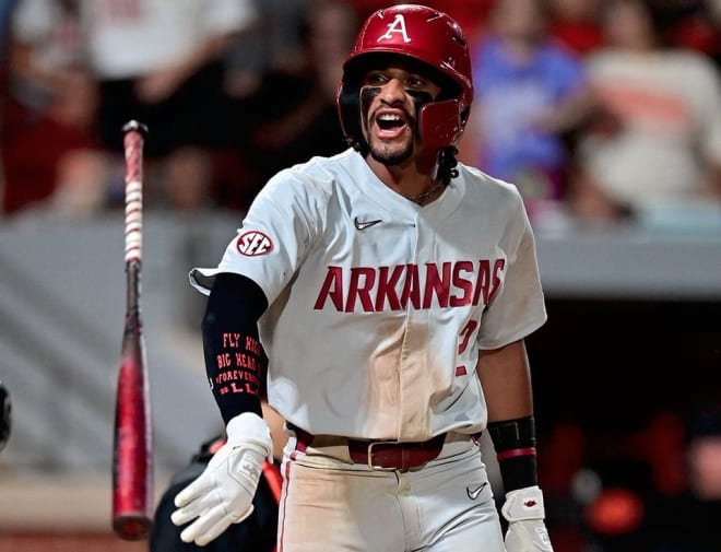 Jalen Battles hit a big grand slam for Arkansas on Saturday.