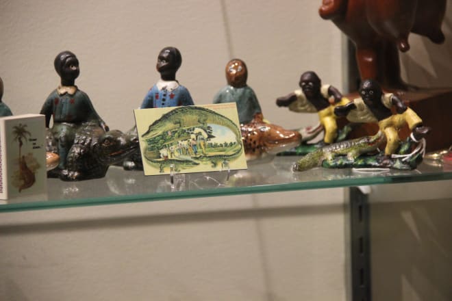 Various gator bait trinkets at Ferris State University's Jim Crow Museum. 