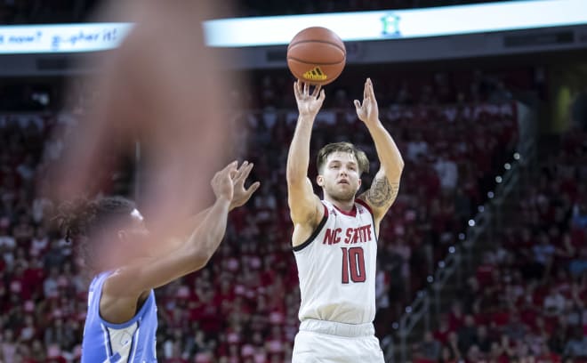 Sophomore guard Braxton Beverly made 5 of 7 three-pointers and led NC State with 21 points.