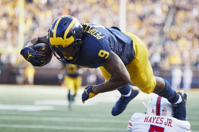 Donovan Peoples-Jones found the end zone a career-high three times in Michigan's 45-20 win over SMU.