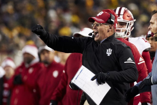 Indiana head football coach Tom Allen noted changes he'd like to see in his team as it moves on from its big loss to Ohio State and takes on Connecticut before Big Ten play. (USA Today Images)